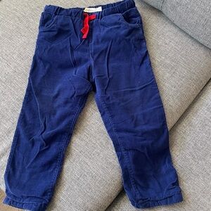 Baby Boden blue corduroy pants with drawstring